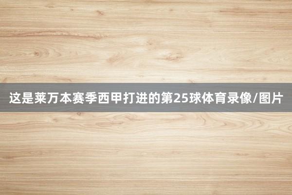 这是莱万本赛季西甲打进的第25球体育录像/图片