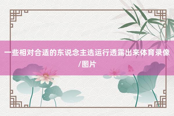 一些相对合适的东说念主选运行透露出来体育录像/图片