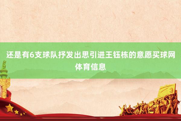 还是有6支球队抒发出思引进王钰栋的意愿买球网体育信息