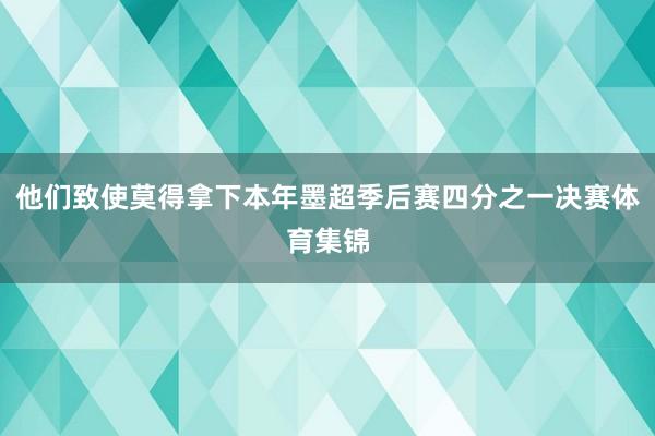他们致使莫得拿下本年墨超季后赛四分之一决赛体育集锦