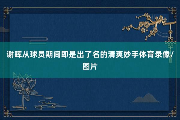 谢晖从球员期间即是出了名的清爽妙手体育录像/图片