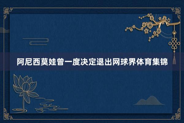 阿尼西莫娃曾一度决定退出网球界体育集锦