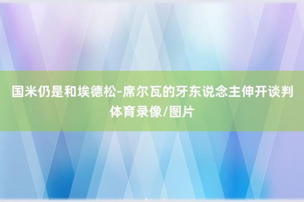 国米仍是和埃德松-席尔瓦的牙东说念主伸开谈判体育录像/图片