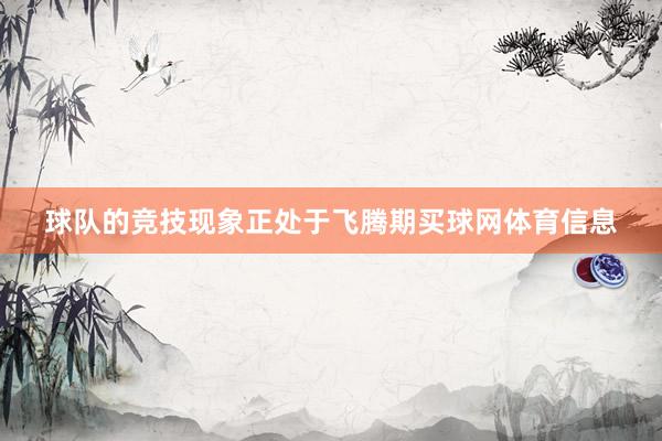 球队的竞技现象正处于飞腾期买球网体育信息