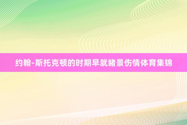 约翰-斯托克顿的时期早就睹景伤情体育集锦