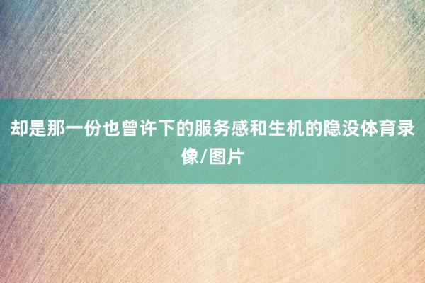 却是那一份也曾许下的服务感和生机的隐没体育录像/图片