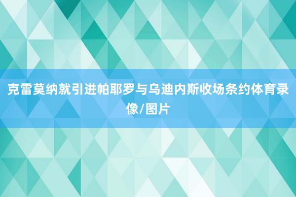 克雷莫纳就引进帕耶罗与乌迪内斯收场条约体育录像/图片
