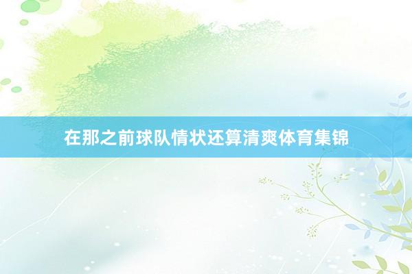 在那之前球队情状还算清爽体育集锦