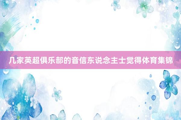 几家英超俱乐部的音信东说念主士觉得体育集锦