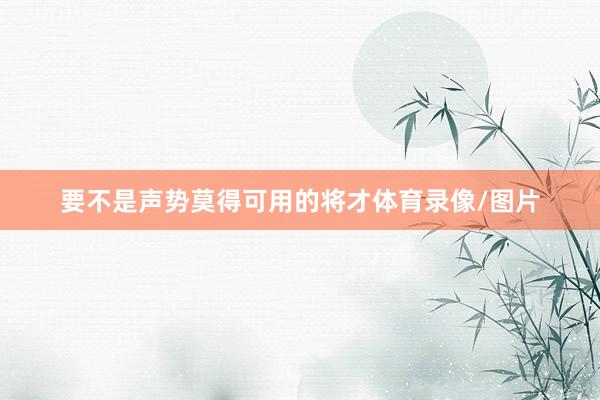 要不是声势莫得可用的将才体育录像/图片