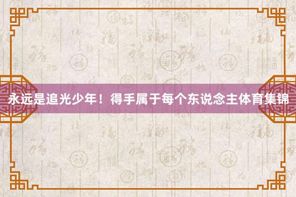 永远是追光少年！得手属于每个东说念主体育集锦