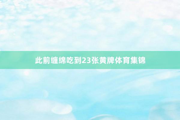 此前缠绵吃到23张黄牌体育集锦