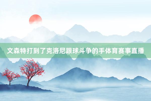 文森特打到了克洛尼跟球斗争的手体育赛事直播