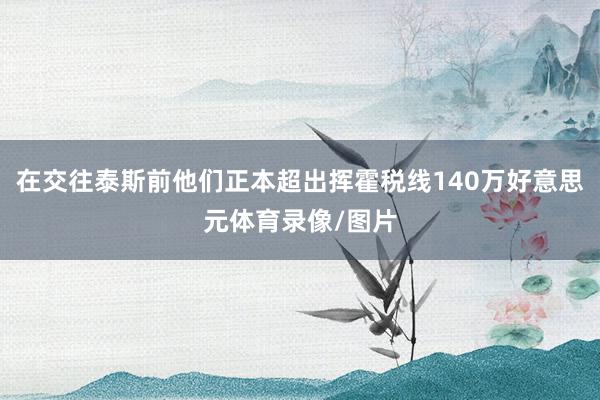 在交往泰斯前他们正本超出挥霍税线140万好意思元体育录像/图片