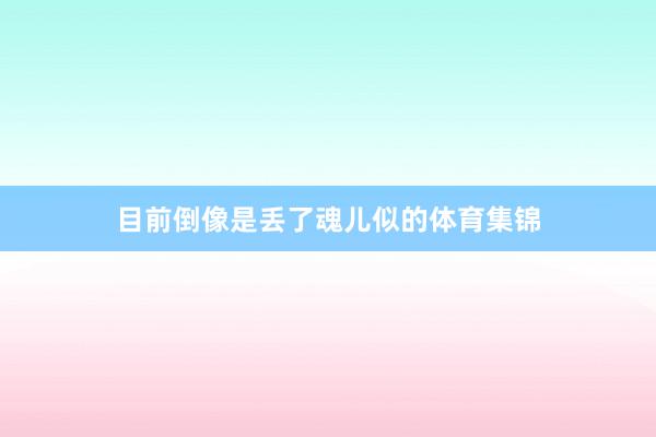 目前倒像是丢了魂儿似的体育集锦