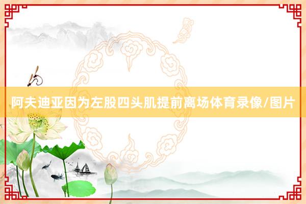 阿夫迪亚因为左股四头肌提前离场体育录像/图片