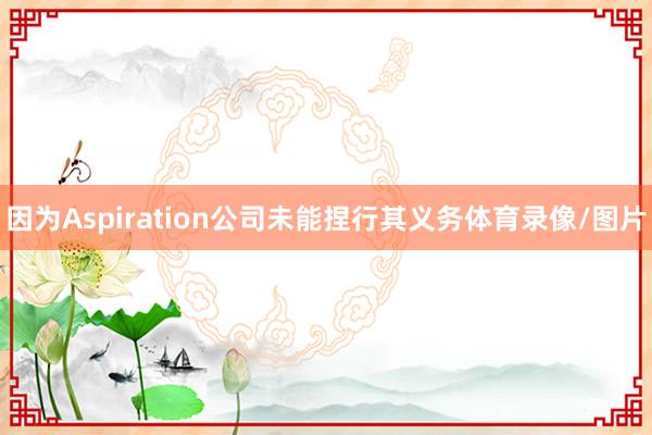 因为Aspiration公司未能捏行其义务体育录像/图片