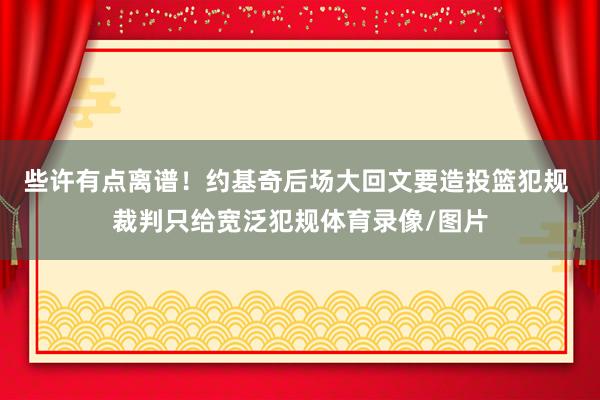 些许有点离谱！约基奇后场大回文要造投篮犯规 裁判只给宽泛犯规体育录像/图片